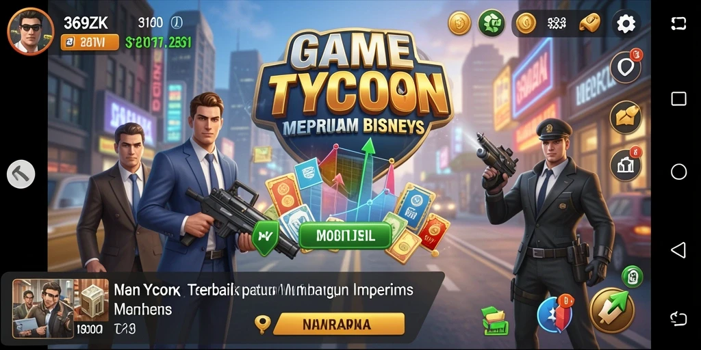 Screenshot gameplay 369ZK menampilkan manajemen bisnis yang seru.