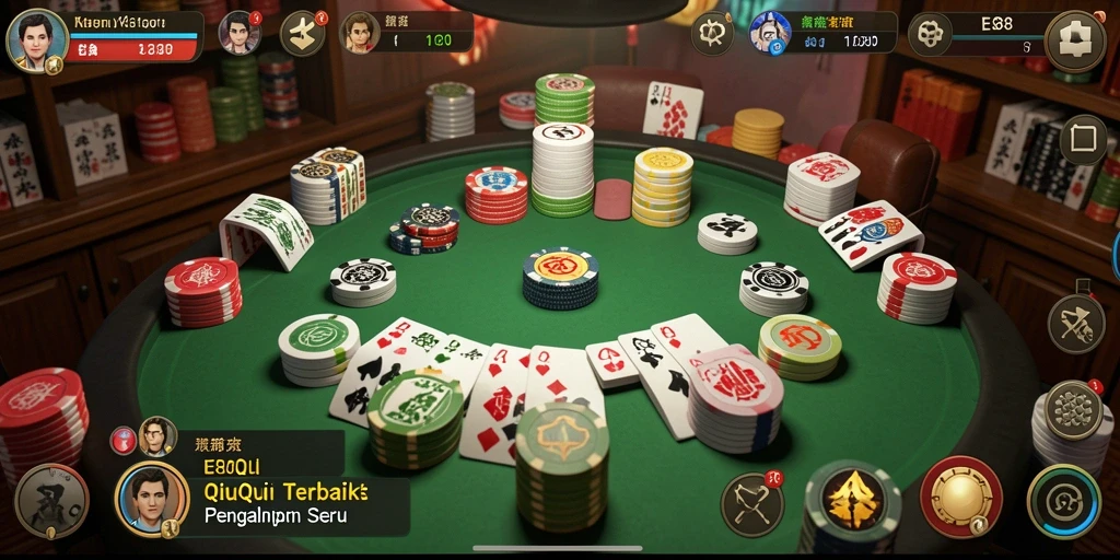 Screenshot gameplay E88 menampilkan aksi seru permainan QiuQiu.