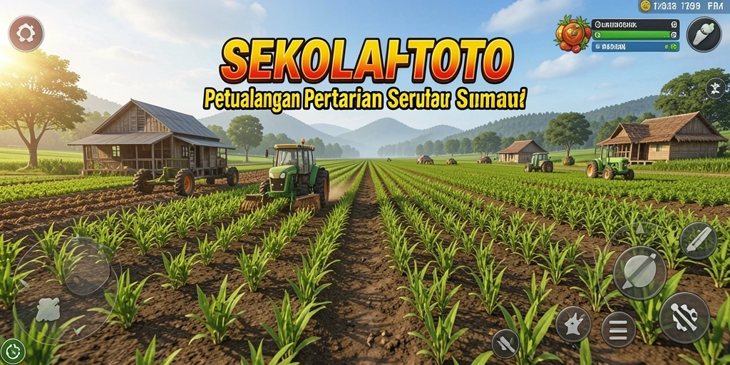 Tampilan menarik dari gameplay pertanian di SEKOLAHTOTO.