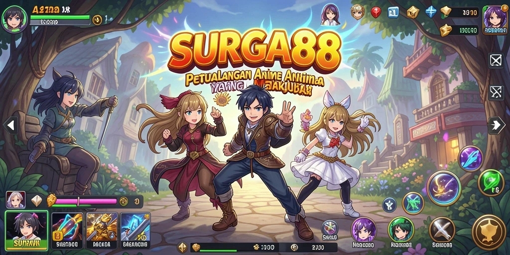 Tampilan gameplay <strong>SURGA88</strong> yang memukau dengan karakter Anime yang beragam.